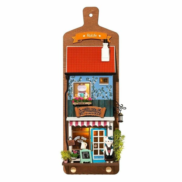 Rolife Aroma Toast Lab  -   Wooden Wall Hanging Dollhouse Kit Puzzle DIY Room and Study Decor RDS019